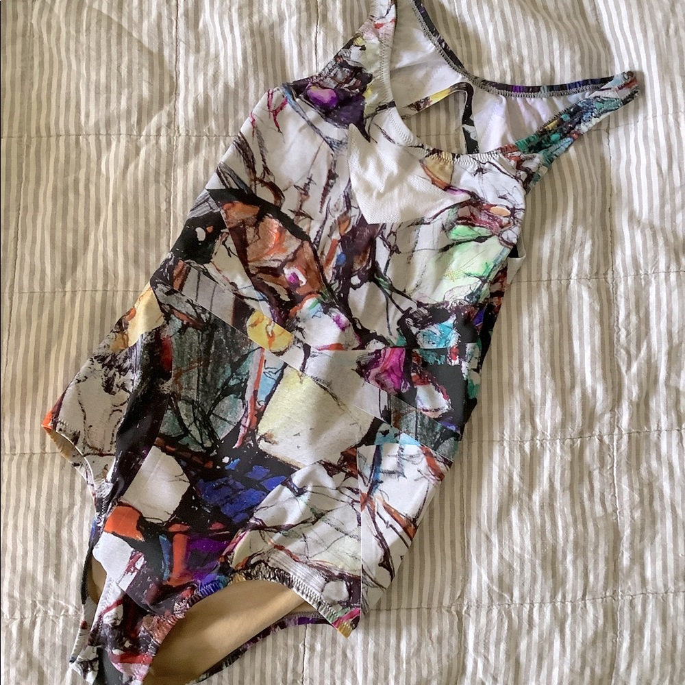 Abstract Multicolor Women's One Piece Swimsuit